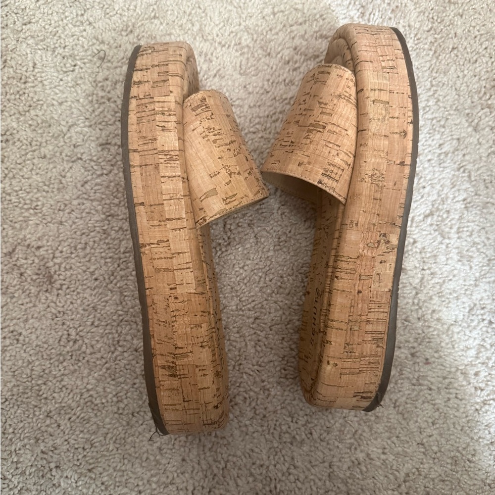SCHUTZ Women's Yara Cork Flatform Sandals Size 8 - Picture 6 of 9